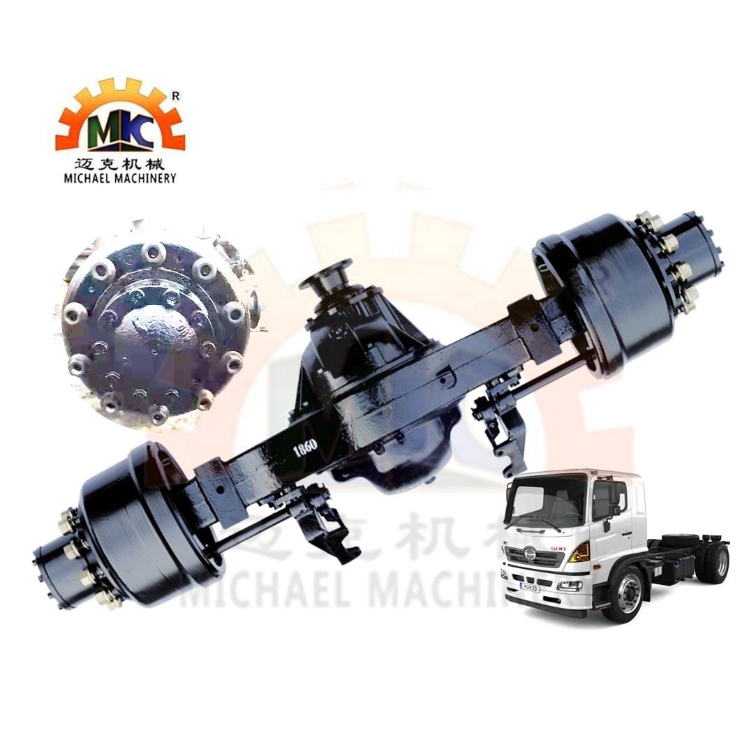 PCD 10x335 Air Drum Brakes 4x2 6x4 Hino 700 Heavy Duty Truck 13Ton Axle Payload Steel Welded Rear Wheel Differential Drive Axle